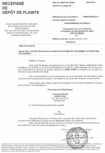 2013 Récépissé Dépot Plainte