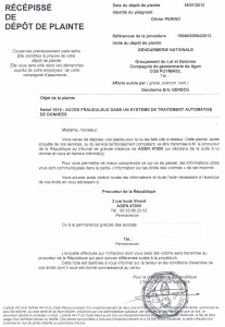 récépissé dépot de plainte 2013